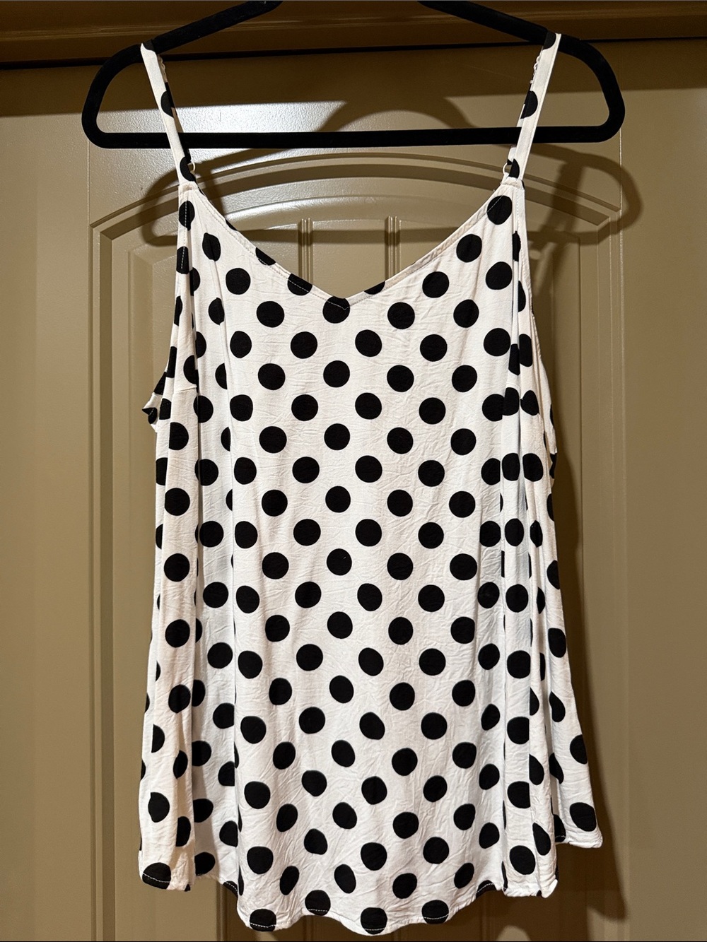 torrid White Cami with Black Polka Dots